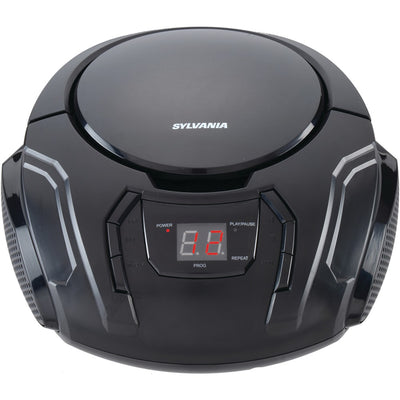SYLVANIA(R) SRCD261-B-BLACK Portable CD Player with AM/FM Radio (Black)