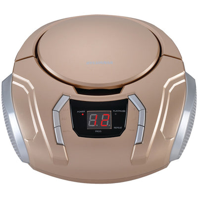 SYLVANIA(R) SRCD261-B-CHAMPAGNE Portable CD Player with AM/FM Radio (Champagne)