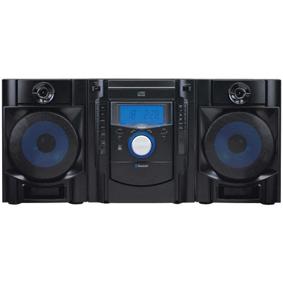 SYLVANIA(R) SRCD2731BT Bluetooth(R) CD Radio Micro System with Blue LED Display