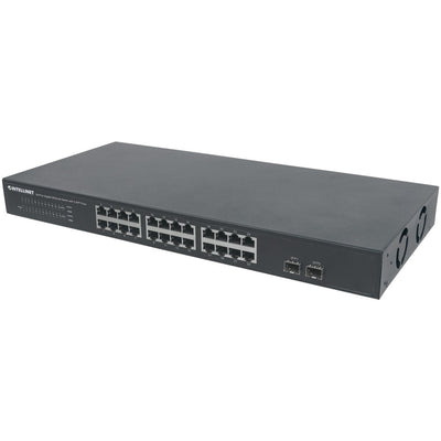 Intellinet Network Solutions(R) 561044 24-Port Gigabit Ethernet Switch with 2 SFP Ports
