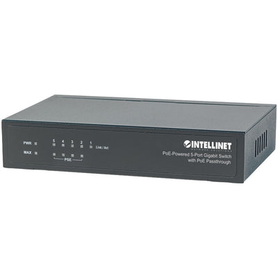 Intellinet Network Solutions(R) 561082 PoE-Powered 5-Port Gigabit Switch with PoE Pass-Through