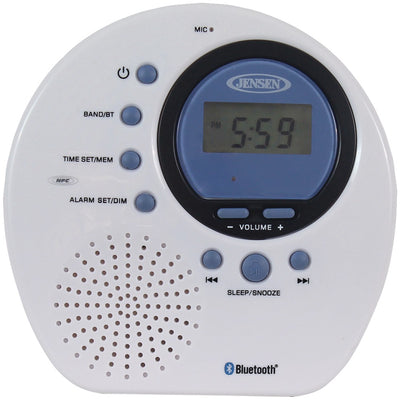 JENSEN(R) JWM-160 Water-Resistant Digital AM/FM Bluetooth(R) Shower Clock Radio