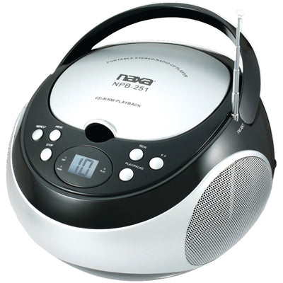 Naxa(R) NPB251BK Portable CD Player with AM/FM Radio (Black)