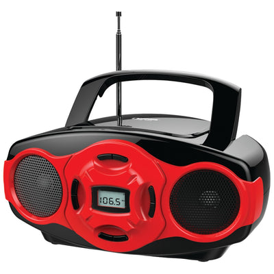 Naxa(R) NPB-264 RE Portable CD/MP3 Mini Boom Boxes & USB Player (Red)