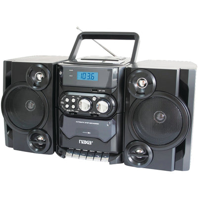 Naxa(R) NPB428 Portable CD/MP3 Player with AM/FM Radio, Detachable Speakers, Remote & USB Input