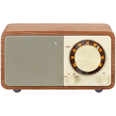 Sangean WR-7WL WR-7 Series Mini Wood-Cabinet Bluetooth(R) Speaker with FM Tuner (Walnut)