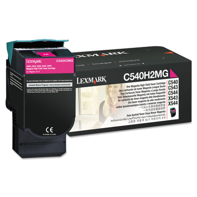 C540h2mg High-Yield Toner, 2000 Page-Yield, Magenta