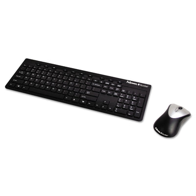 Slimline Wireless Antimicrobial Keyboard And Mouse, 15 Ft Range, Black