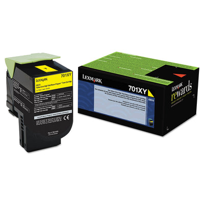 70c1xy0 (lex-701xy) Extra High-Yield Toner, 4000 Page-Yield, Yellow