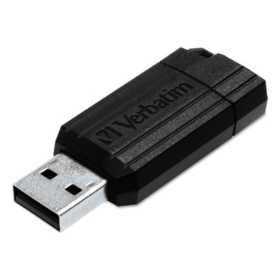 Pinstripe Usb Flash Drive, 128gb, Black