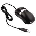 Optical Mouse, Antimicrobial, Five-Button/scroll, Programmable, Black/silver