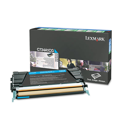 C734a1cg Toner, Return Program, 6000 Page-Yield, Cyan