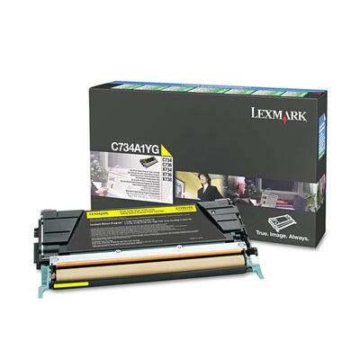 C734a1yg Toner, Return Program, 6000 Page-Yield, Yellow