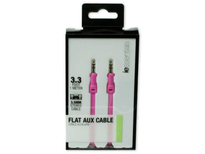 iEssentials Pink Flat Aux Cable 1 Meter