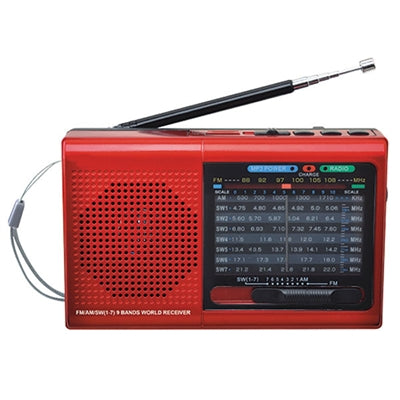 9 Band Radio w Bluetooth Red