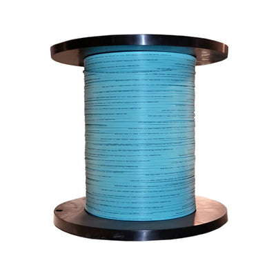 Cable Wholesale Bulk Zipcord Fiber Optic Cable, Multimode, Duplex, 50/125, OM3, Aqua, Riser Rated, Spool, 1000 foot