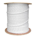 Cable Wholesale RG59 Siamese Solid Coaxial Cable + 18/2 (18AWG 2C) Power White 1000 ft Spool