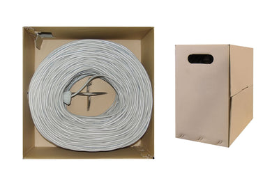 Cable Wholesale Bulk Cat5e Gray Ethernet Cable, Stranded, UTP (Unshielded Twisted Pair), Pullbox, 1000 foot