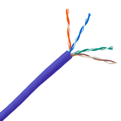 Bulk Cat5e Purple Ethernet Cable, Stranded, UTP (Unshielded Twisted Pair), Pullbox, 1000 foot