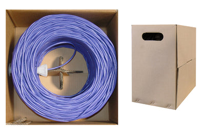 CAT5E, UTP, Bulk Cable, Solid, 350MHz, 24 AWG, Purple, 1000 ft [Electronics]