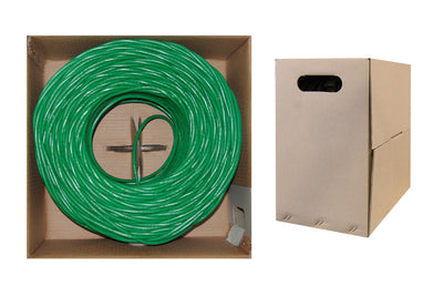 Offex Wholesale CAT5E, UTP, Bulk Cable, Stranded, 350MHz, 24 AWG, Green, 1000 ft