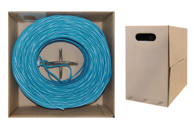Offex Wholesale CAT5E, UTP, Bulk Cable, Solid, 350MHz, 24 AWG, Blue, 1000 ft