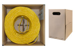 Offex Wholesale CAT5E, UTP, Bulk Cable, Solid, 350MHz, 24 AWG, Yellow, 1000 ft