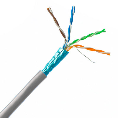 Cable Wholesale Bulk Shielded Cat5e Gray Ethernet Cable, Stranded, Pullbox, 1000 foot