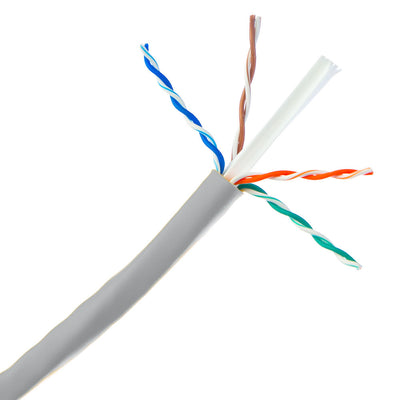 Cable Wholesale Connectors Bulk Cat6 Gray Ethernet Cable, Stranded, UTP