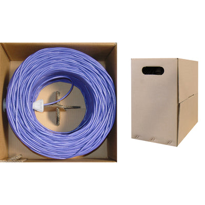 Cable Wholesale Bulk Cat 6 Purple Unshielded Twisted Pair 1000 foot Stranded Ethernet Cable