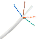 Bulk Cat6 White Ethernet Cable, Stranded, UTP (Unshielded Twisted Pair), Pullbox, 1000 foot