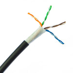 Direct Burial/Outdoor rated Cat6 Black Ethernet Cable, Solid, CMXT, Waterproof Tape, Spool, 1000 foot