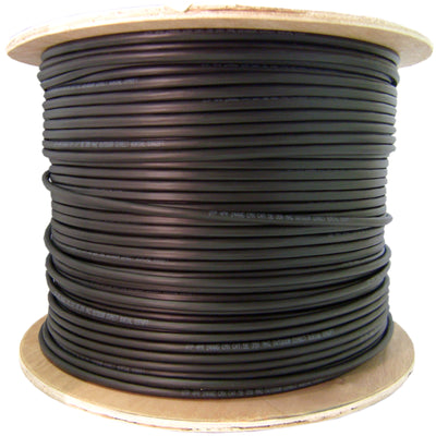 Cable Wholesale Direct Burial 1000 Foot Cat 6 Black Foil Shielded Ethernet Cable