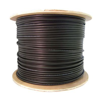 6 Fiber Indoor/Outdoor Fiber Optic Cable, Multimode 62.5/125, Plenum Rated, Black, Spool, 1000ft