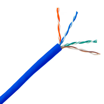 Offex Wholesale CAT5E, UTP, Bulk Cable, Solid, CMP/Plenum, 350MHz, 24 AWG, Bl