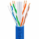 Cmple 550MHz Speed Cat6 Solid Wire Bulk UTP 23AWG Ethernet Lan Network CCA Cable 1000 Ft Blue