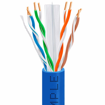 Cmple 550MHz Speed Cat6 Solid Wire Bulk UTP 23AWG Ethernet Lan Network CCA Cable 1000 Ft Blue