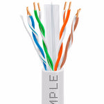 Cmple 550MHz Speed Cat6 Solid Wire Bulk UTP 23AWG Ethernet Lan Network CCA Cable 1000 Ft White
