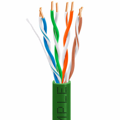 Cmple 350MHz Speed Cat5e Solid Wire Bulk UTP 24AWG Ethernet Lan Network CCA Cable 1000 Ft Green