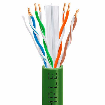 Cmple 550MHz Speed Cat6 Solid Wire Bulk UTP 23AWG Ethernet Lan Network CCA Cable 1000 Ft Green