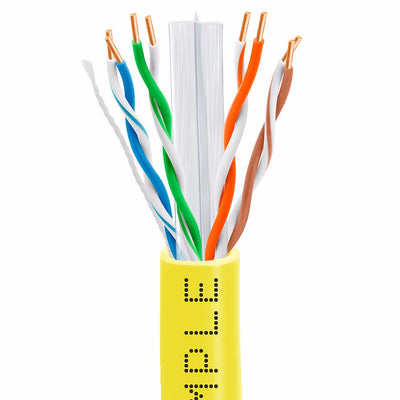 CAT6 BULK 23AWG ETHERNET LAN NETWORK CABLE - 1000 FT Yellow
