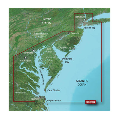 Garmin Bluechart G2 VUS038R New York To Chesapeake Vision MicroSD Card Maps