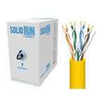 Sewell Cat5e Bulk Cable, 24 AWG, UTP, 1,000 ft., Yellow, Pull Box