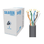 Sewell Cat5e Bulk Cable, 1000 ft, Dark Grey, UTP, Pull Box