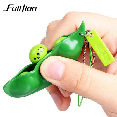 Fulljion Antistress Novelty Gag Toys Entertainment Fun Squishy Beans Squeeze Funny Gadgets Stress Relief Toy Pendants Kids Gifts