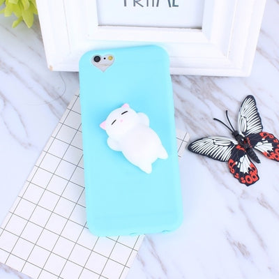 Squishy Cat Soft Phone Case for iPhone 5s SE 6 6s Cute Case for iPhone 8 7 6s 8 plus 3D Doll Phone Accessories Capa NEW