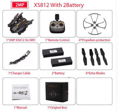 VISUO XS812 GPS RC Drone with 2MP/5MP HD Camera 5G WIFI FPV Altitude Hold One Key Return Quadcopter RC Helicopter VS SG900 Dron