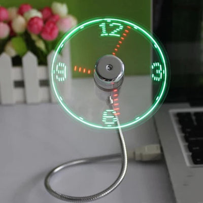 USB Gadget Mini Flexible LED Light USB Fan Time Clock Desktop Clock Cool Gadget Time Display For Notebook Laptop Flexible
