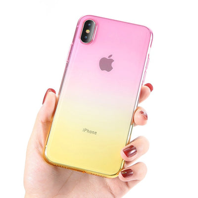KISSCASE Gradient Clear Case For iPhone 6 6S 7 8 Plus Cover Soft Silicone Case For iPhone X XS Max XR 5S SE 5 Phone Accessories