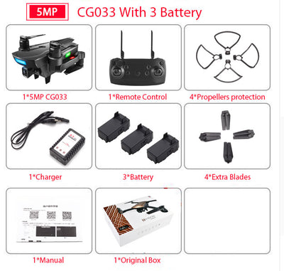 ZWN CG033 Brushless FPV Quadcopter With 1080P HD Wifi Gimbal Camera Or No Camera RC Helicopter Foldable Drone GPS Dron Kids Gift